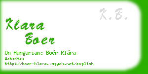 klara boer business card